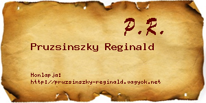 Pruzsinszky Reginald névjegykártya